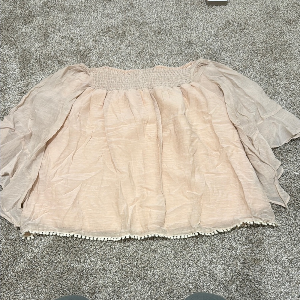 Light Pink Off-Shoulder Blouse
